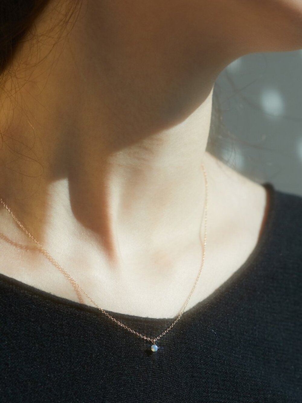 Catbird - Slumberous Light Necklace, Opal Solitaire - Picture 2 of 6